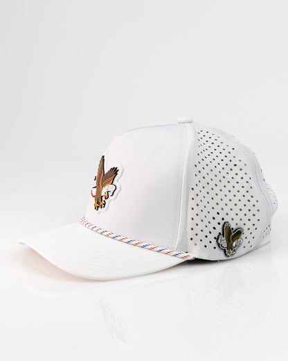Freedom Eagle White - Perforated Rope Hat - Pins and Aces