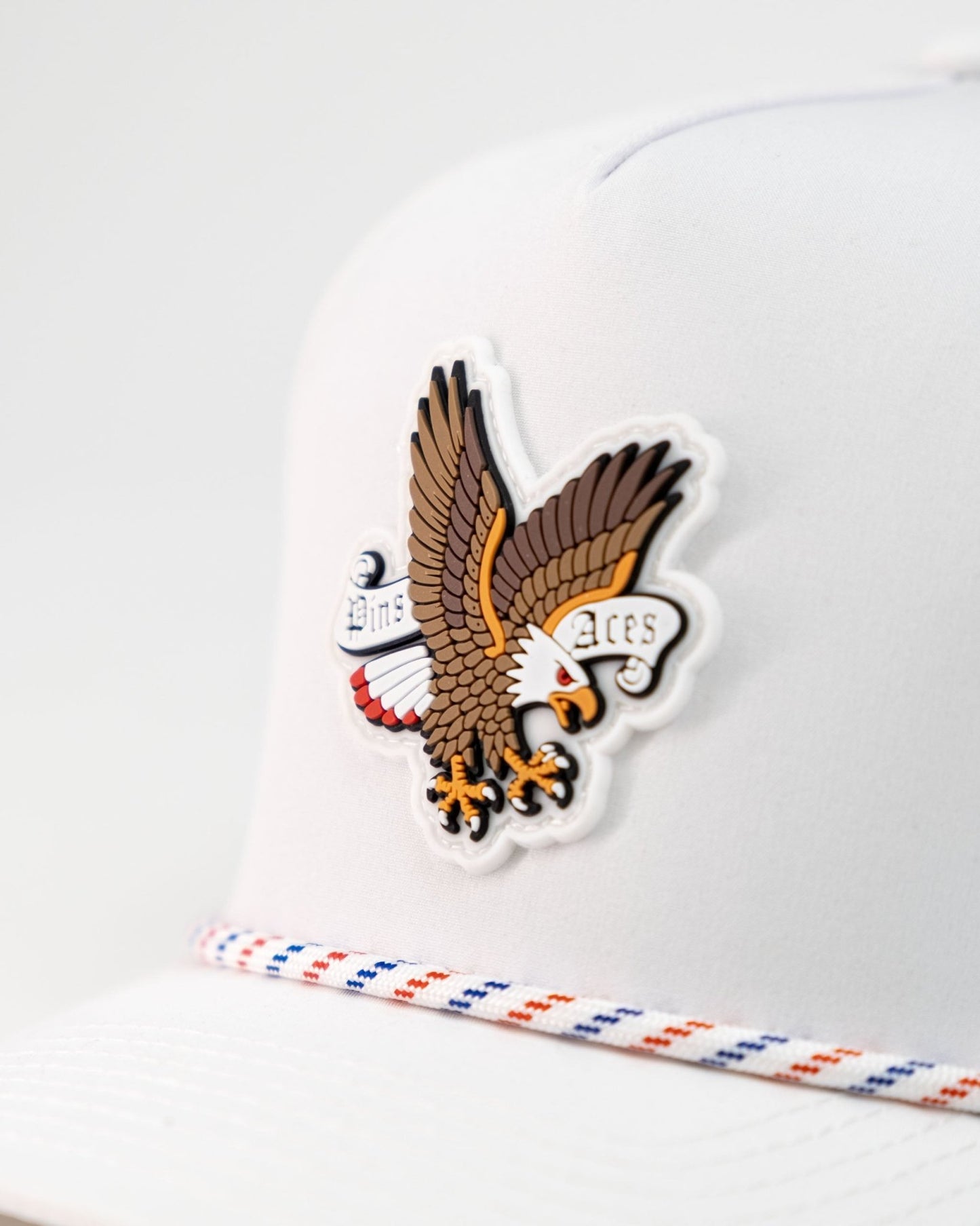 Freedom Eagle White - Perforated Rope Hat - Pins and Aces
