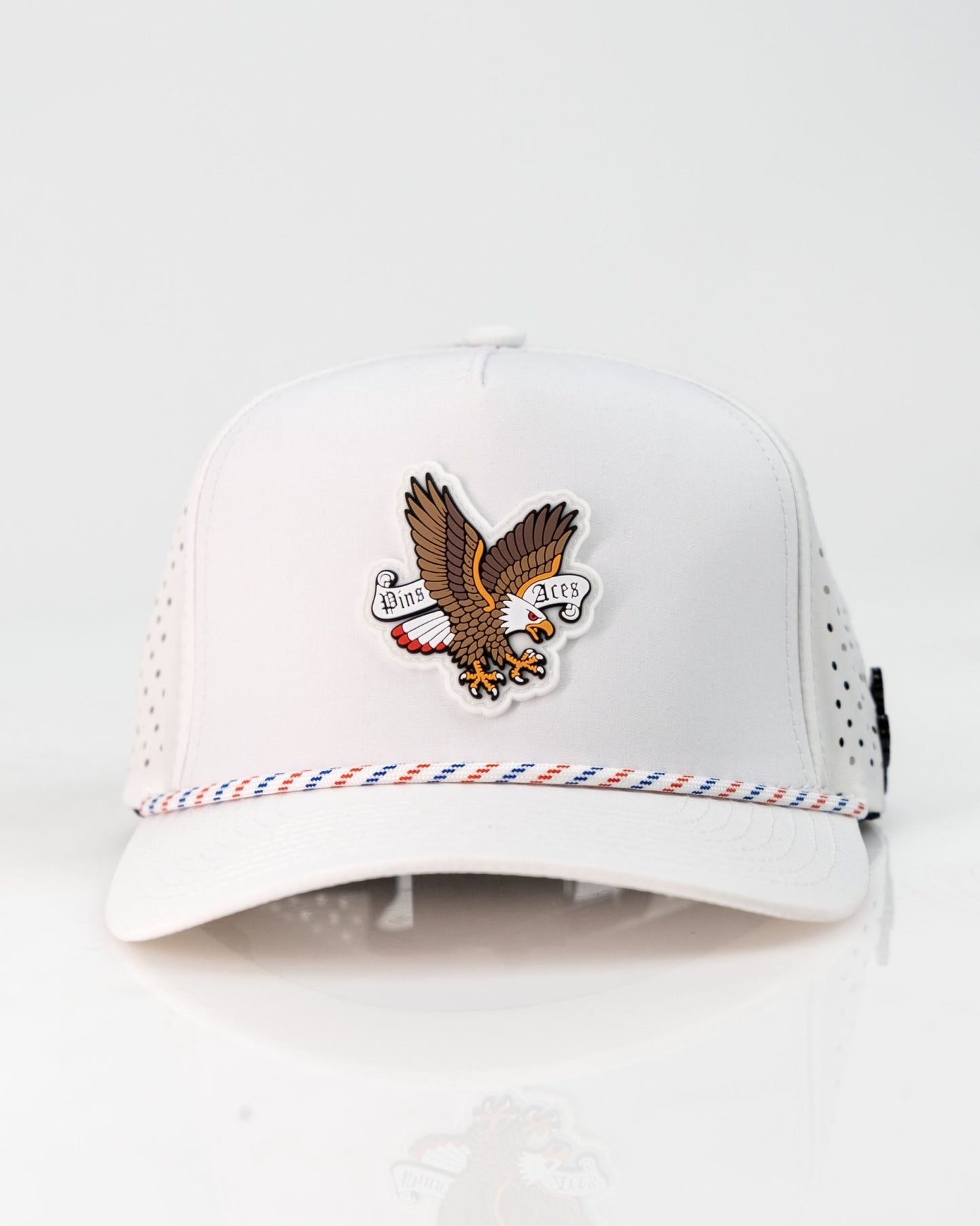 Freedom Eagle White - Perforated Rope Hat - Pins and Aces