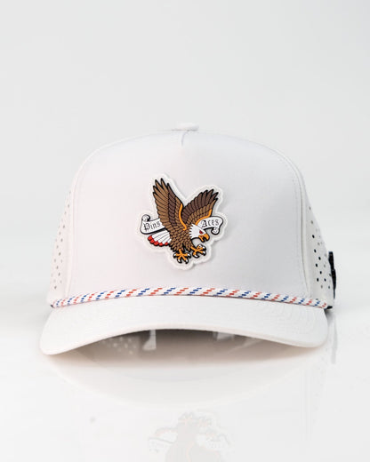 Freedom Eagle White - Perforated Rope Hat - Pins and Aces