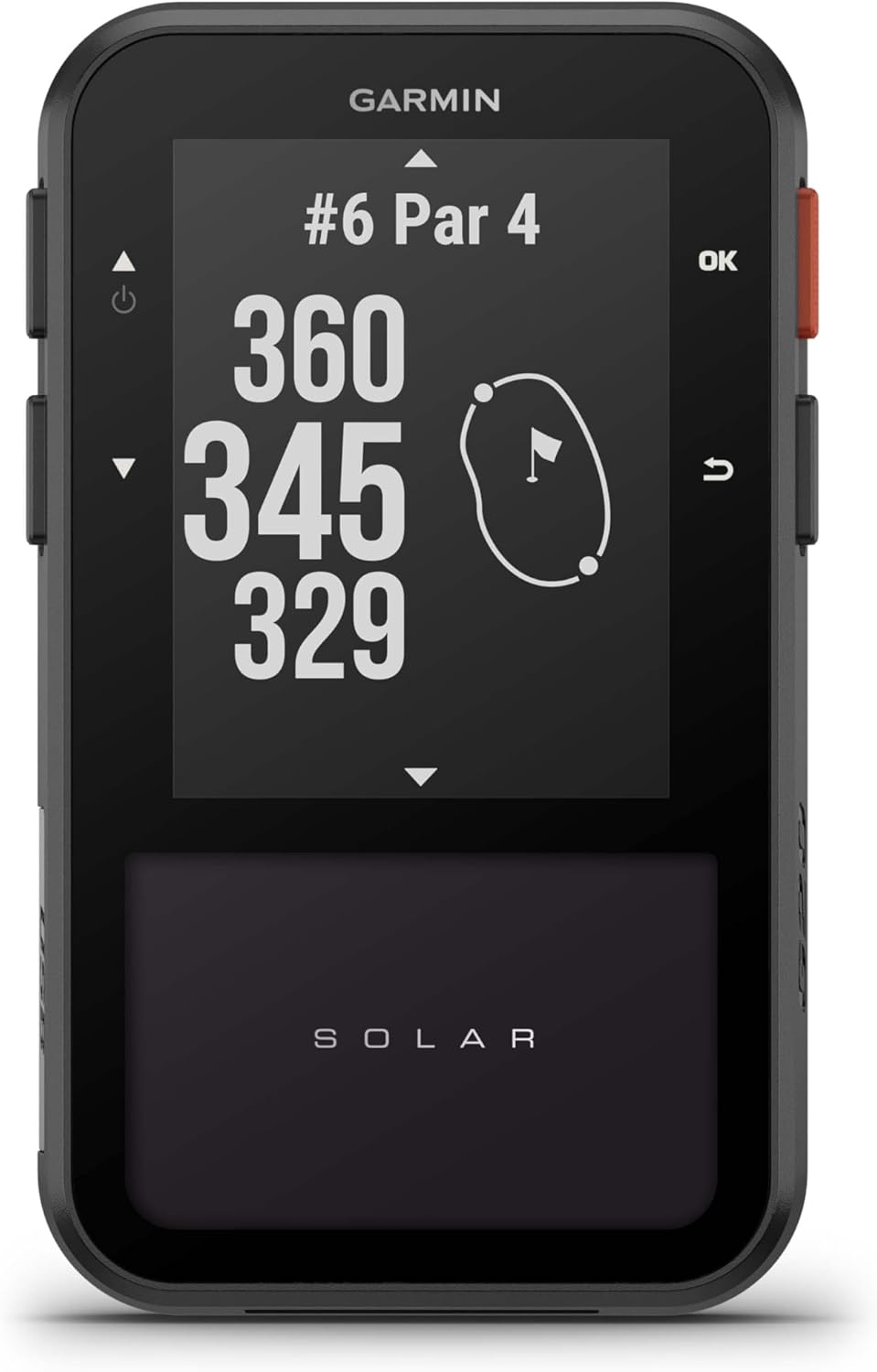 Garmin Approach® G20 Solar, GPS Golf Handheld with Solar Charging, Sunlight - Readable High Resolution Display, Built - in Magnet to Mount On Your Cart, Big Numbers for Easy Reading - Garmin