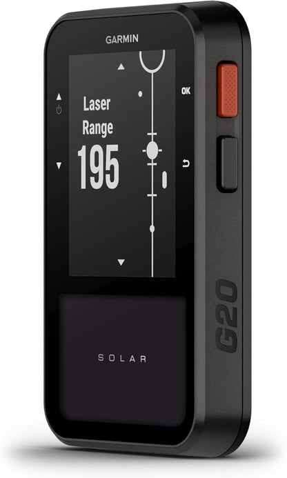 Garmin Approach® G20 Solar, GPS Golf Handheld with Solar Charging, Sunlight - Readable High Resolution Display, Built - in Magnet to Mount On Your Cart, Big Numbers for Easy Reading - Garmin