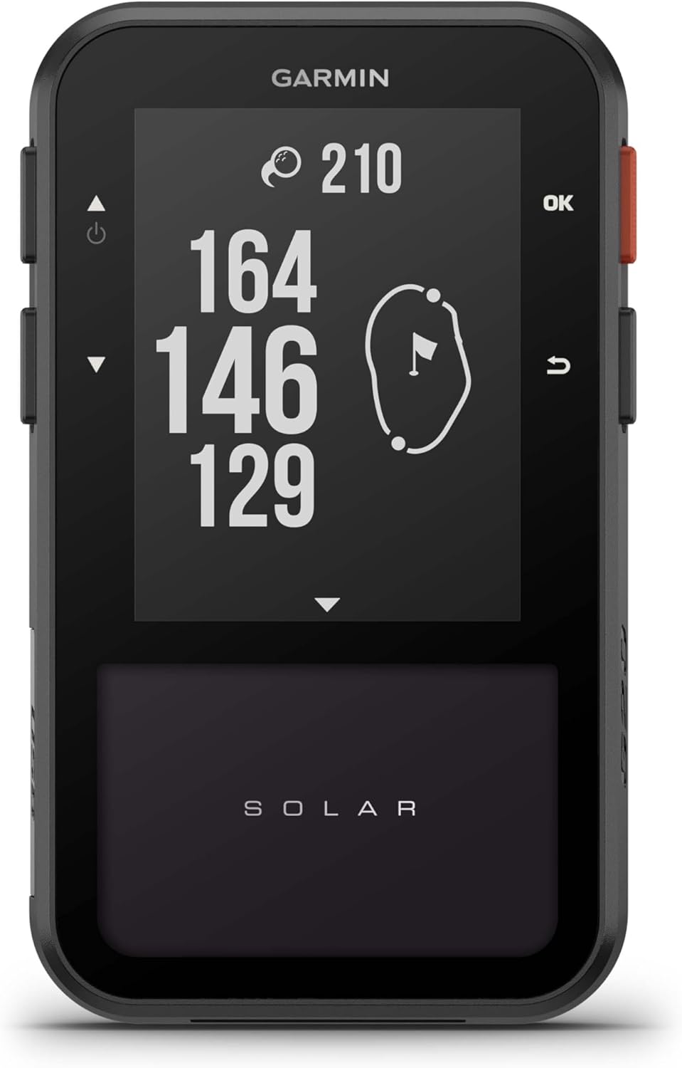 Garmin Approach® G20 Solar, GPS Golf Handheld with Solar Charging, Sunlight - Readable High Resolution Display, Built - in Magnet to Mount On Your Cart, Big Numbers for Easy Reading - Garmin