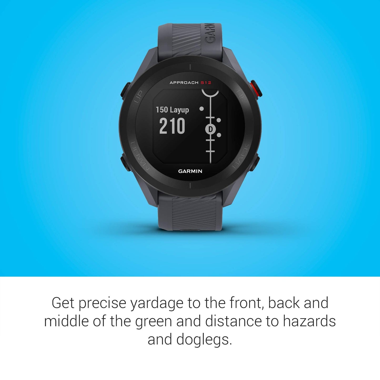 Garmin Approach S12, Easy - to - Use GPS Golf Watch, 42k+ Preloaded Courses, Black - Black - 