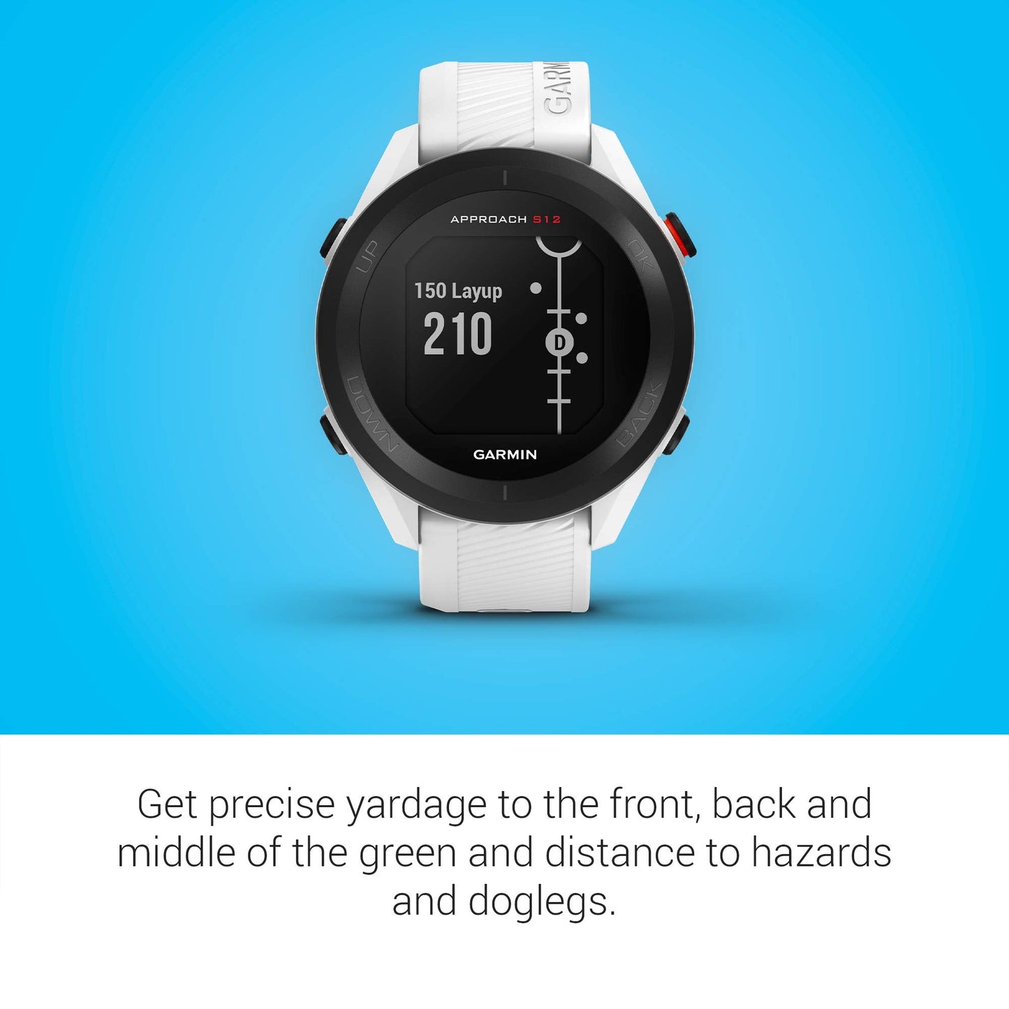 Garmin Approach S12, Easy - to - Use GPS Golf Watch, 42k+ Preloaded Courses, Black - Black - 