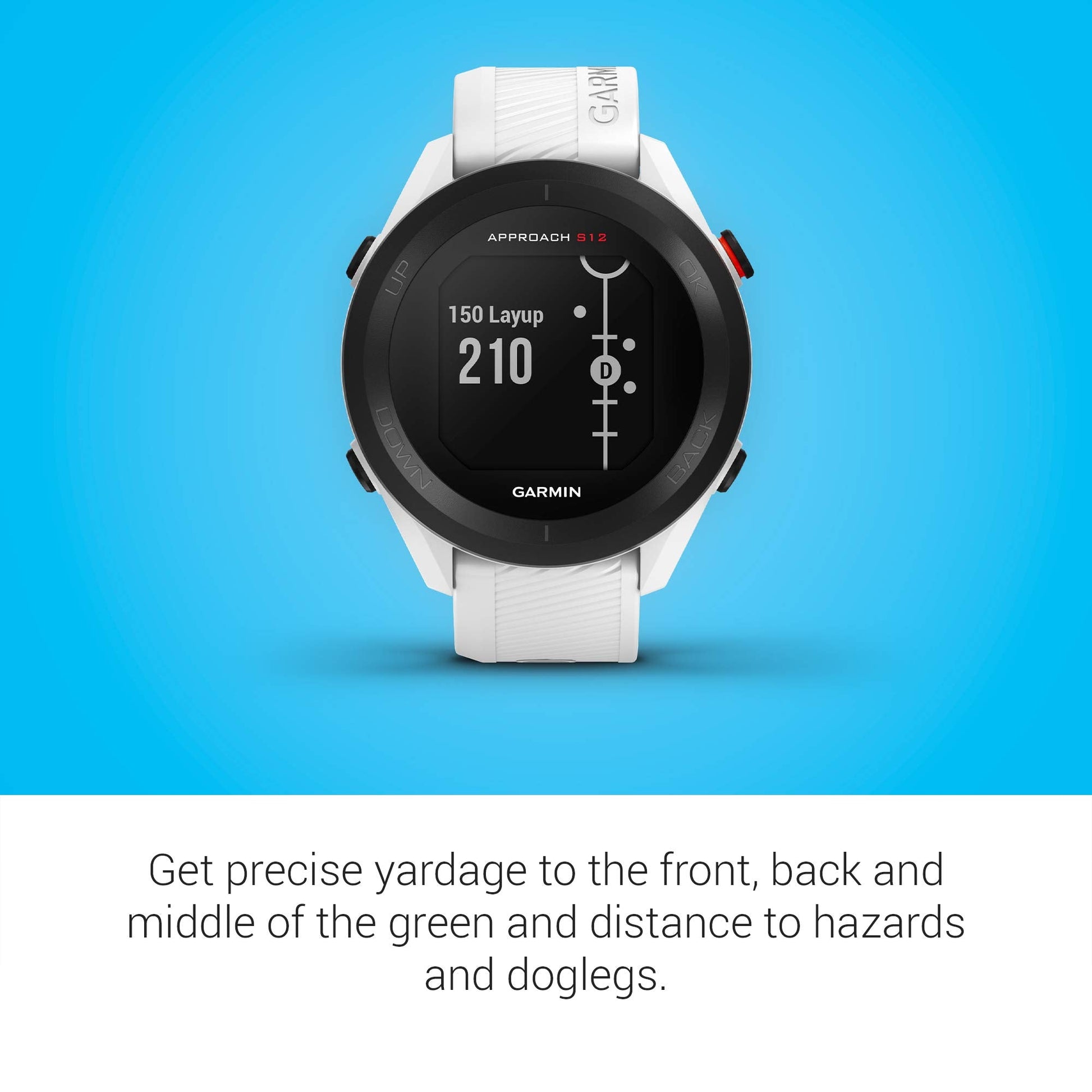 Garmin Approach S12, Easy - to - Use GPS Golf Watch, 42k+ Preloaded Courses, Black - Black - 