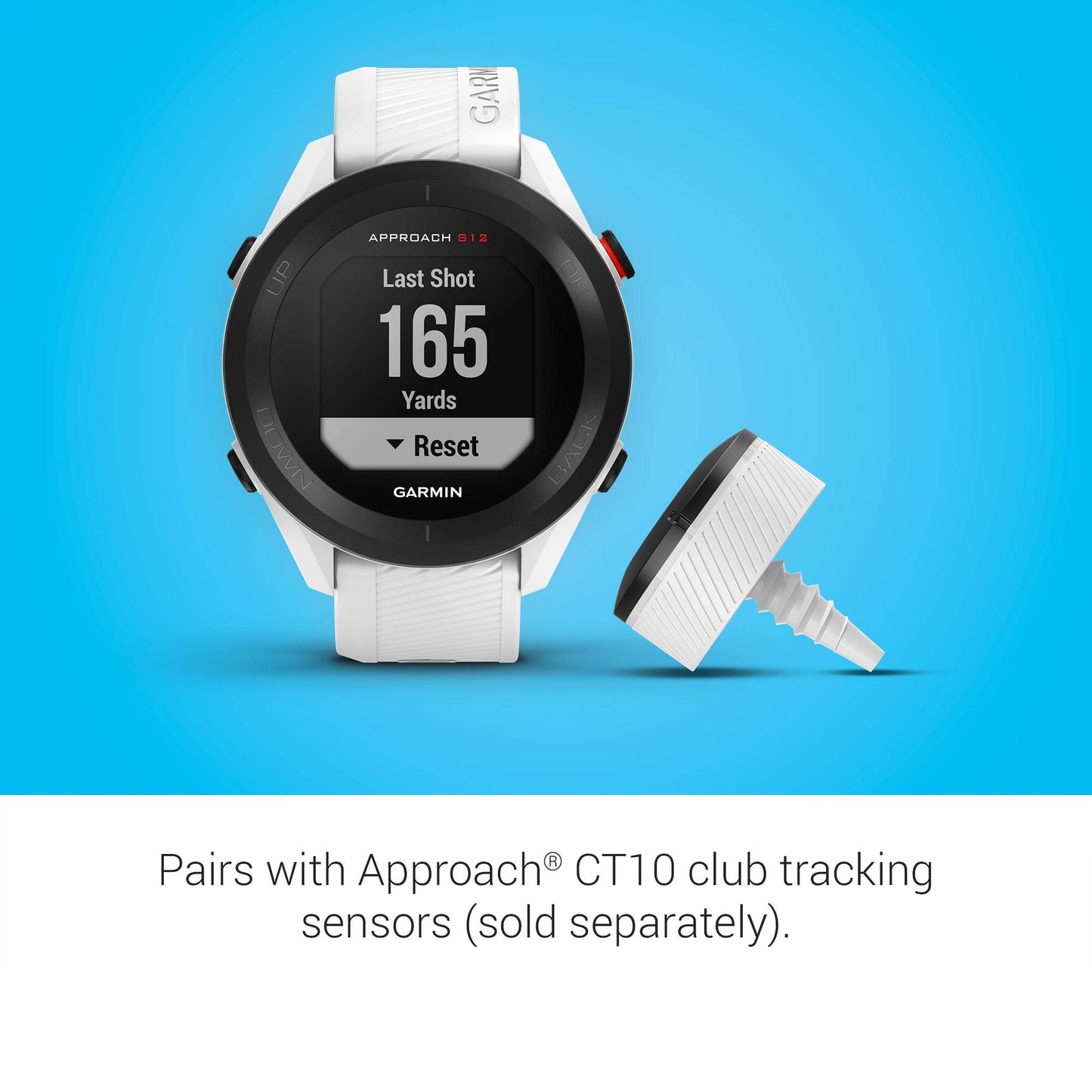 Garmin Approach S12, Easy - to - Use GPS Golf Watch, 42k+ Preloaded Courses, Black - Black - 