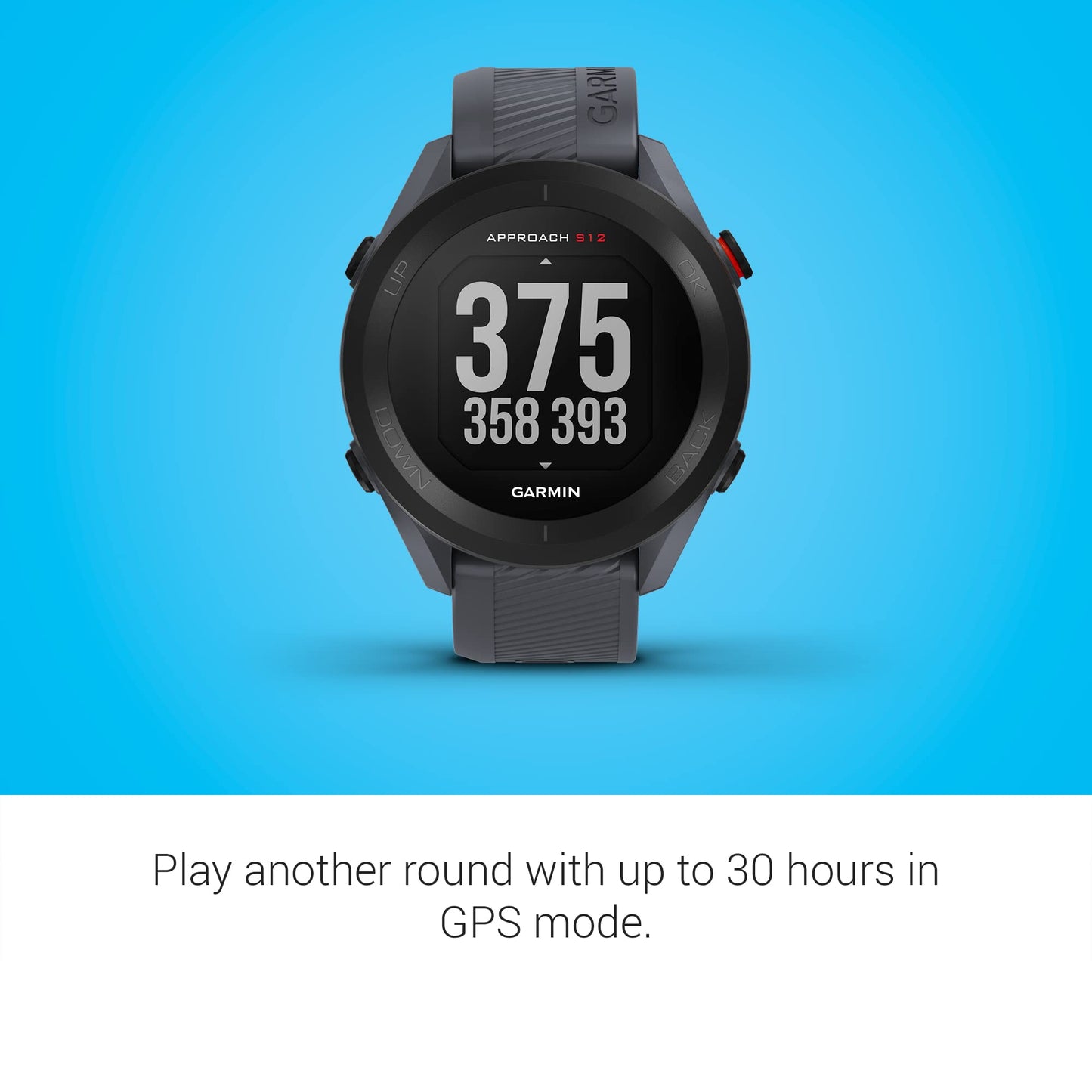 Garmin Approach S12, Easy - to - Use GPS Golf Watch, 42k+ Preloaded Courses, Black - Black - 