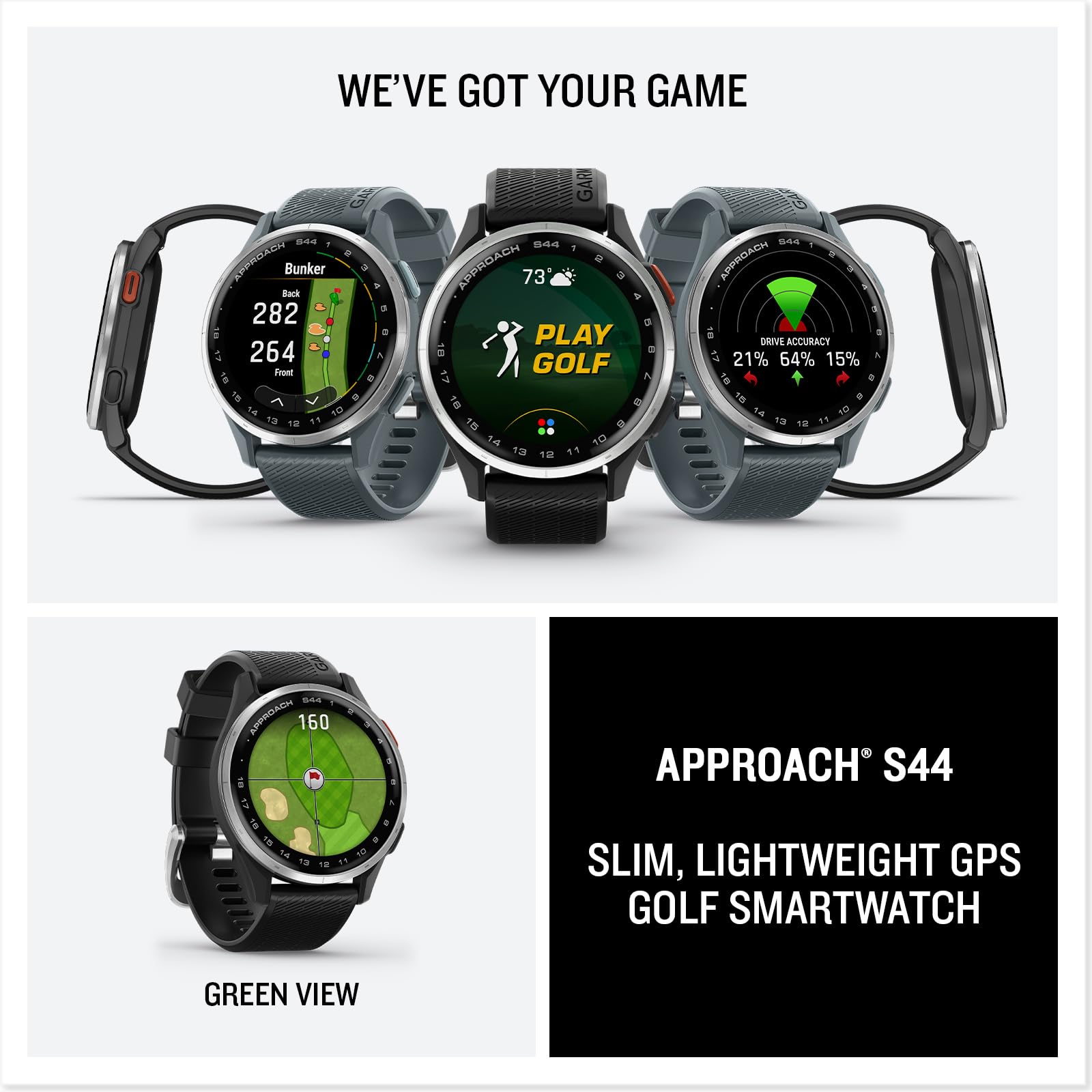 Garmin Approach® S50, Advanced Golf GPS Smartwatch, AMOLED Display - Garmin
