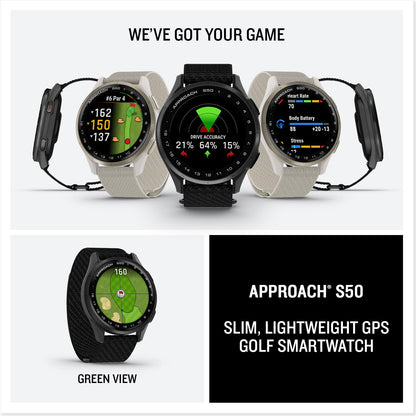 Garmin Approach® S50, Advanced Golf GPS Smartwatch, AMOLED Display - Garmin