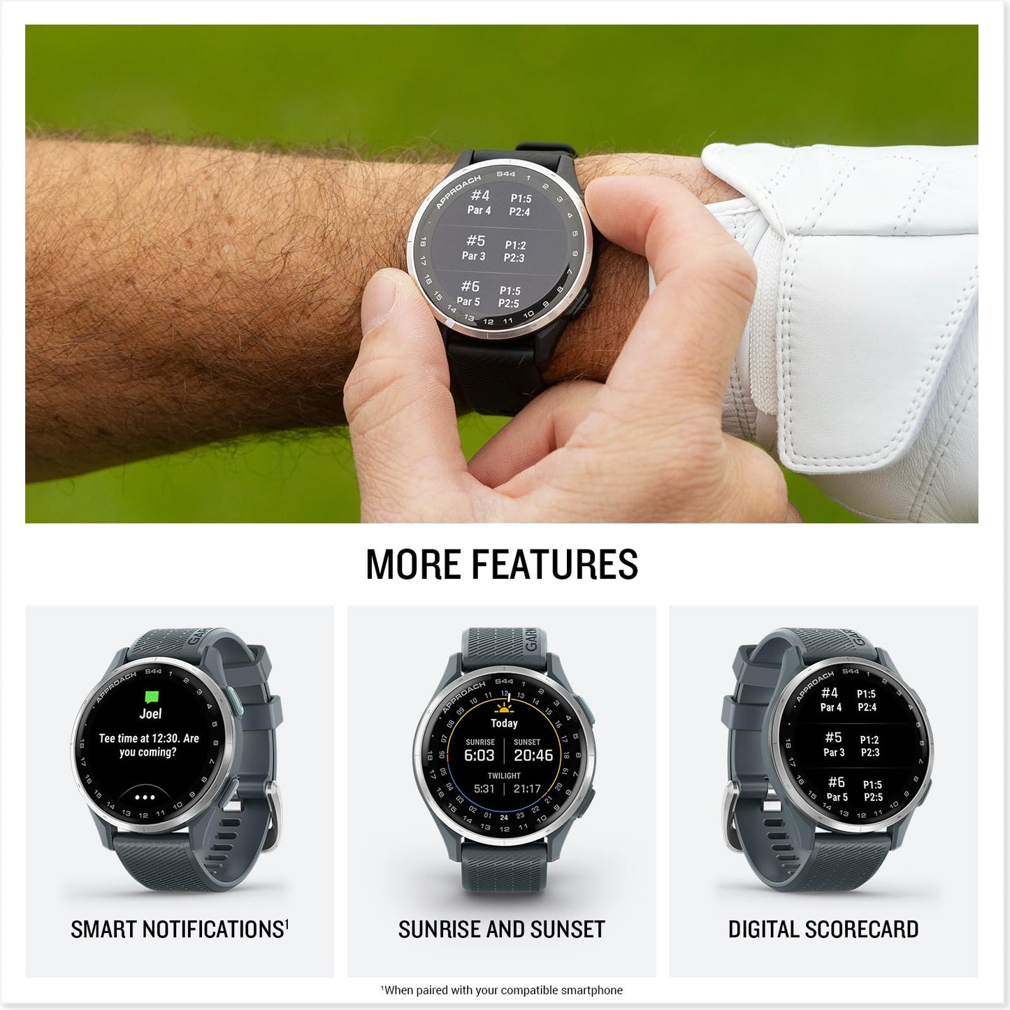 Garmin Approach® S50, Advanced Golf GPS Smartwatch, AMOLED Display - Garmin