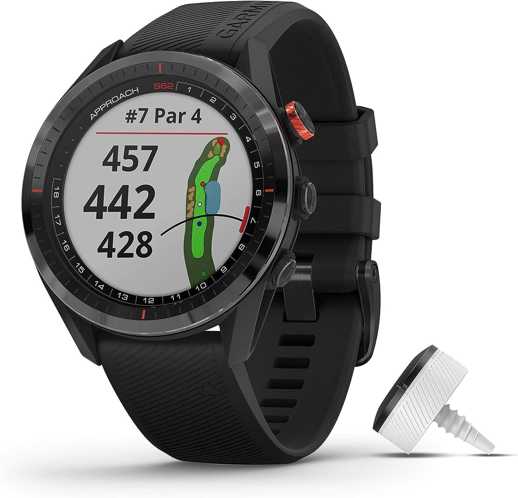 Garmin Approach S62, Premium Golf GPS Watch, Built-In Virtual Caddie - Black Bundle - Bundle With Ct10