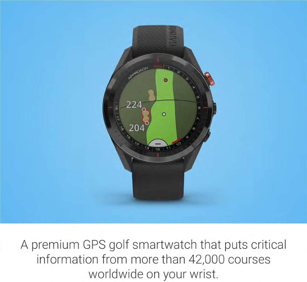 Garmin Approach S62, Premium Golf GPS Watch, Built-In Virtual Caddie - Black - Watch Only