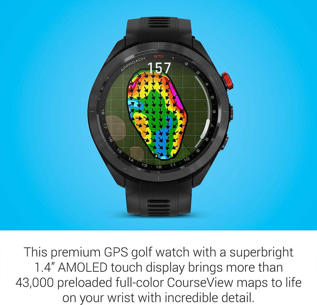 Garmin Approach S70, Premium GPS Golf Watch - Black - 47 Mm