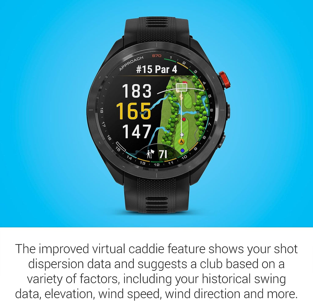 Garmin Approach S70, Premium GPS Golf Watch - Black - 47 Mm