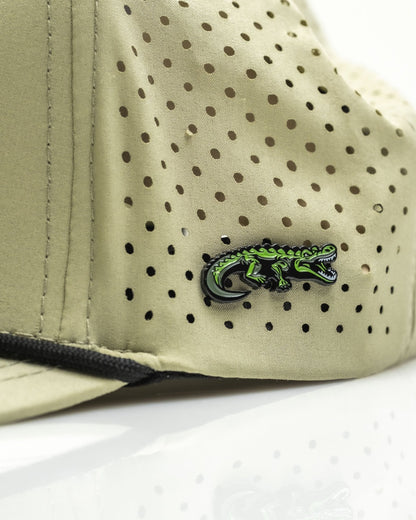 Gator Olive - Perforated Rope Hat - Pins and Aces