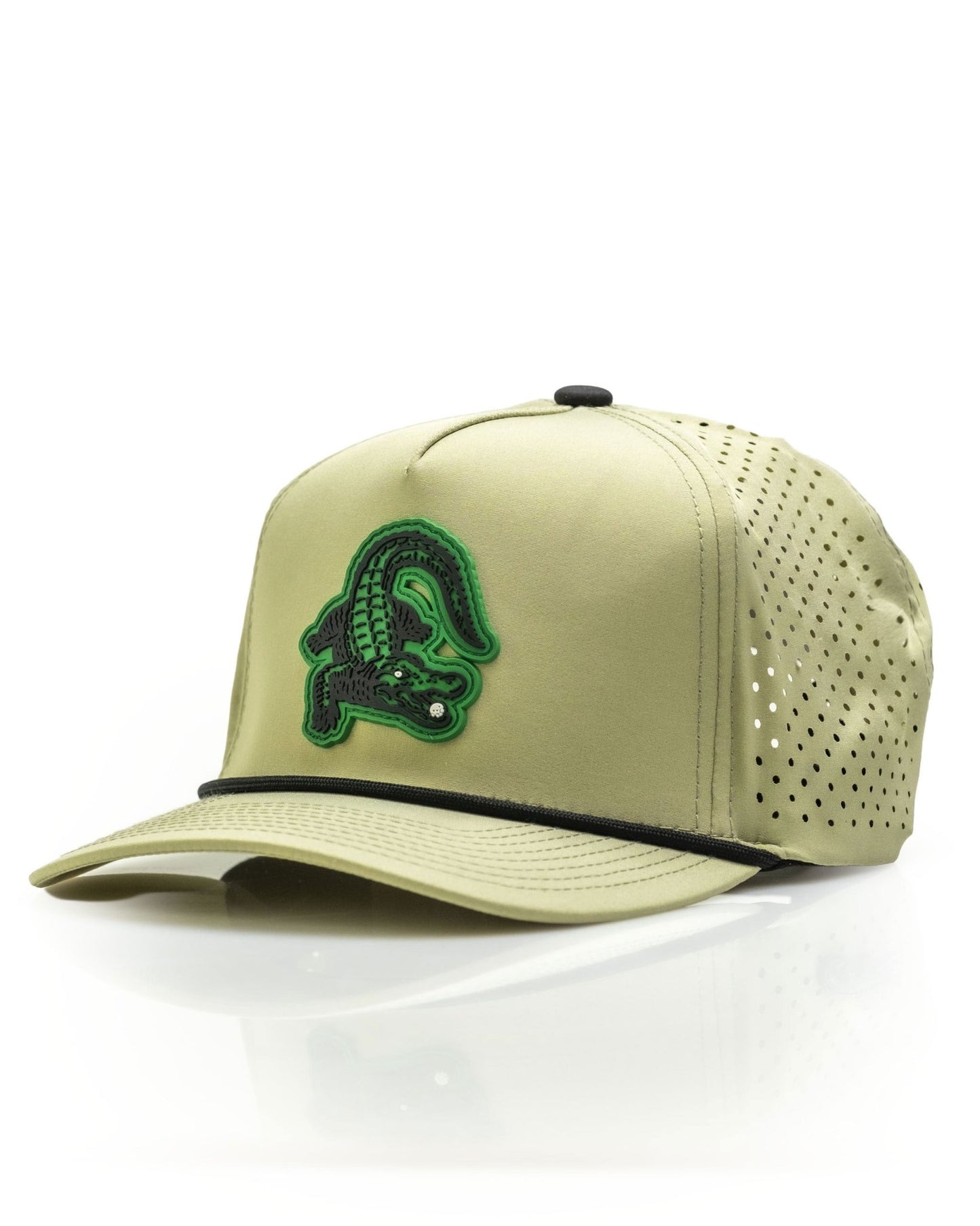 Gator Olive - Perforated Rope Hat - Pins and Aces