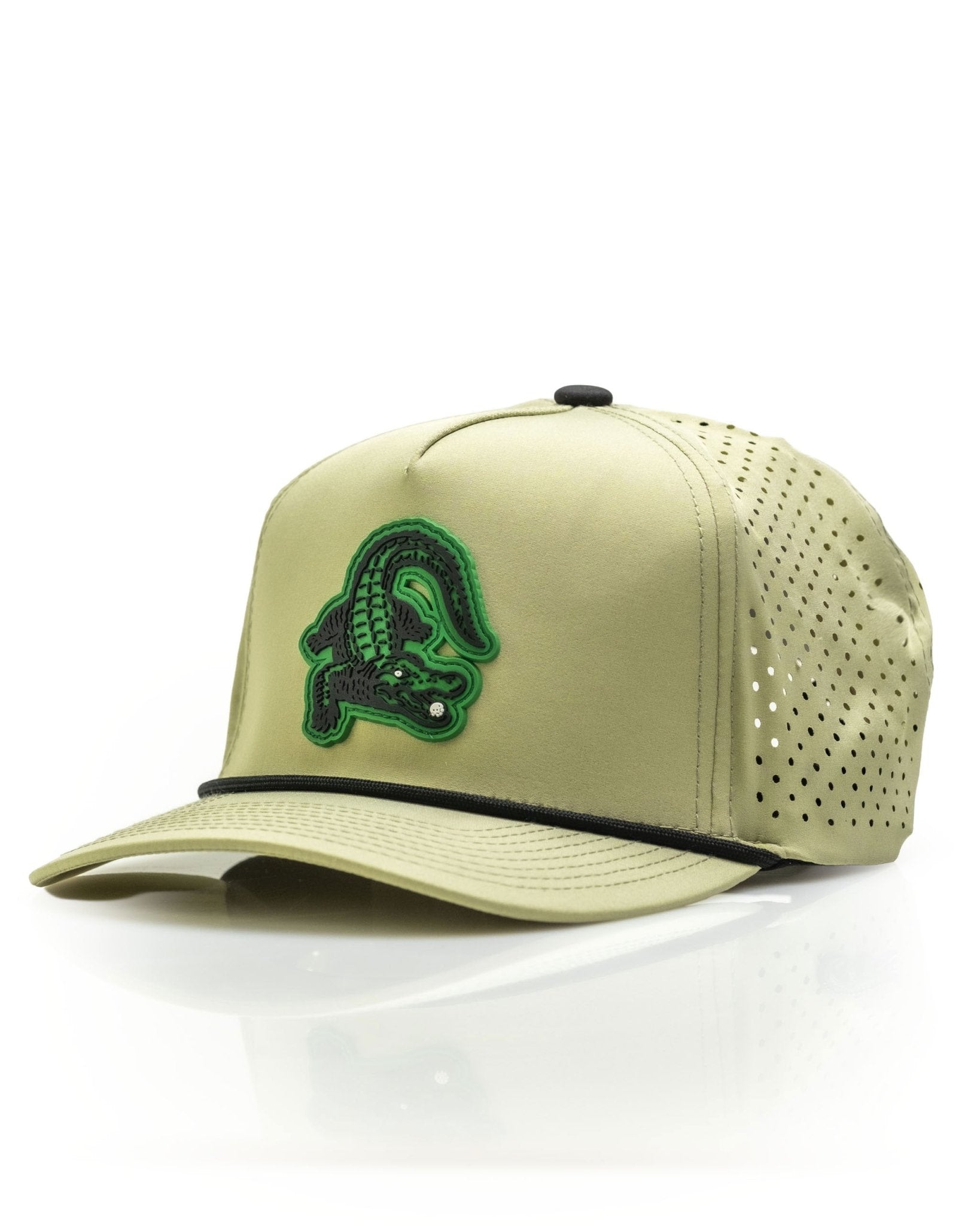 Gator Olive - Perforated Rope Hat - Pins and Aces