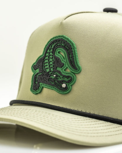 Gator Olive - Perforated Rope Hat - Pins and Aces