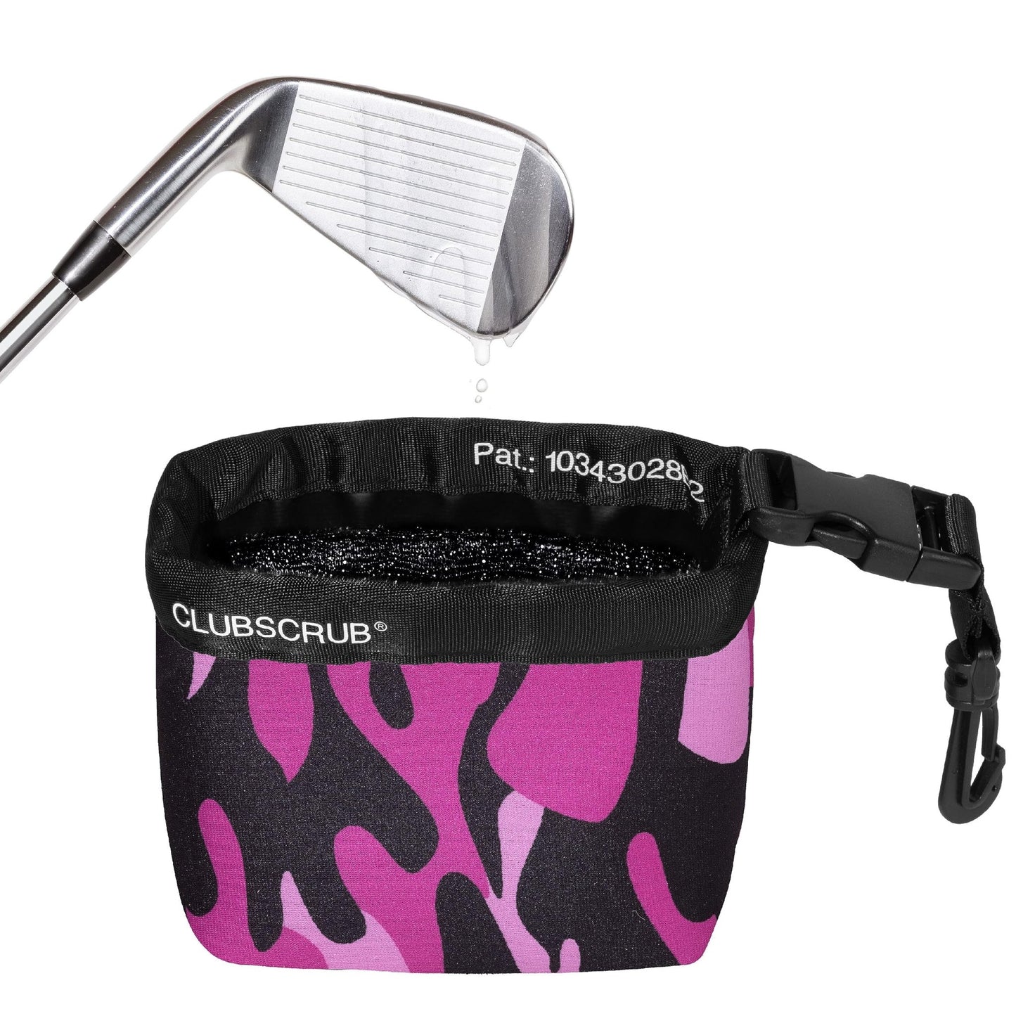 Golf Club and Golf Ball Cleaning Bag - Pink Camo - Neoprene