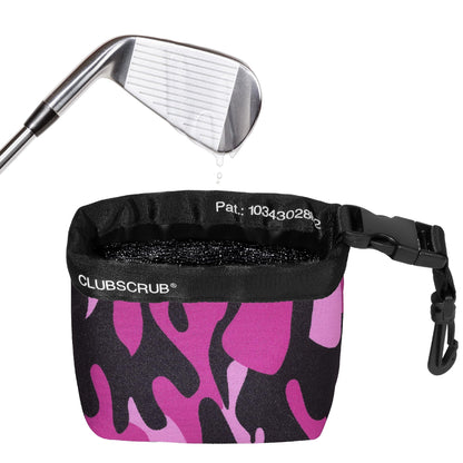 Golf Club and Golf Ball Cleaning Bag - Pink Camo - Neoprene