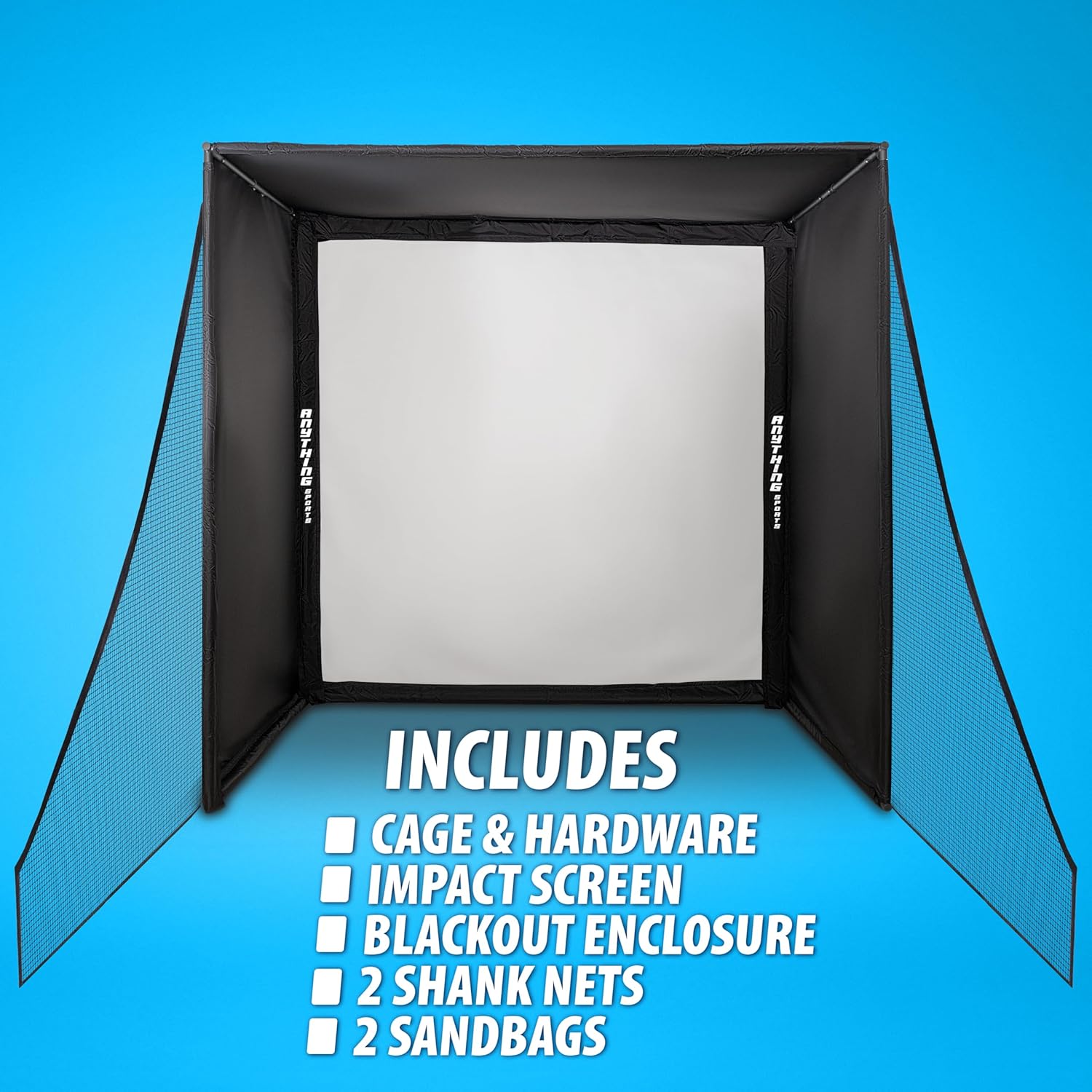 Golf Simulator Cage with Impact Netting and All Poles - 11 x 8'4 x 5 - 