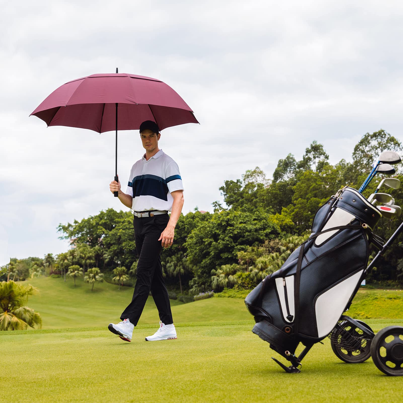 Gonex 54/62/68/72/80 Inch Extra Large Golf Umbrella - Black - 72 inch