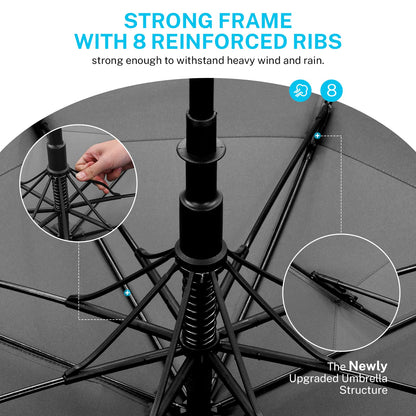 Gonex 54/62/68/72/80 Inch Extra Large Golf Umbrella - Black - 72 inch