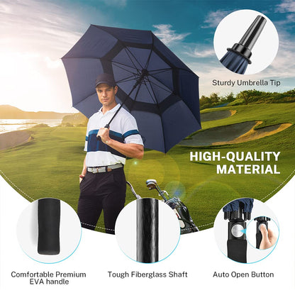 Gonex 54/62/68/72/80 Inch Extra Large Golf Umbrella - Black - 72 inch