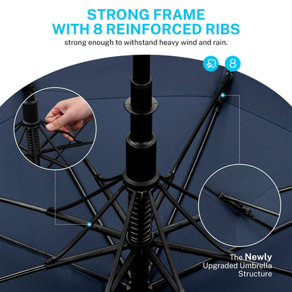 Gonex 54/62/68/72/80 Inch Extra Large Golf Umbrella - Black - 72 inch