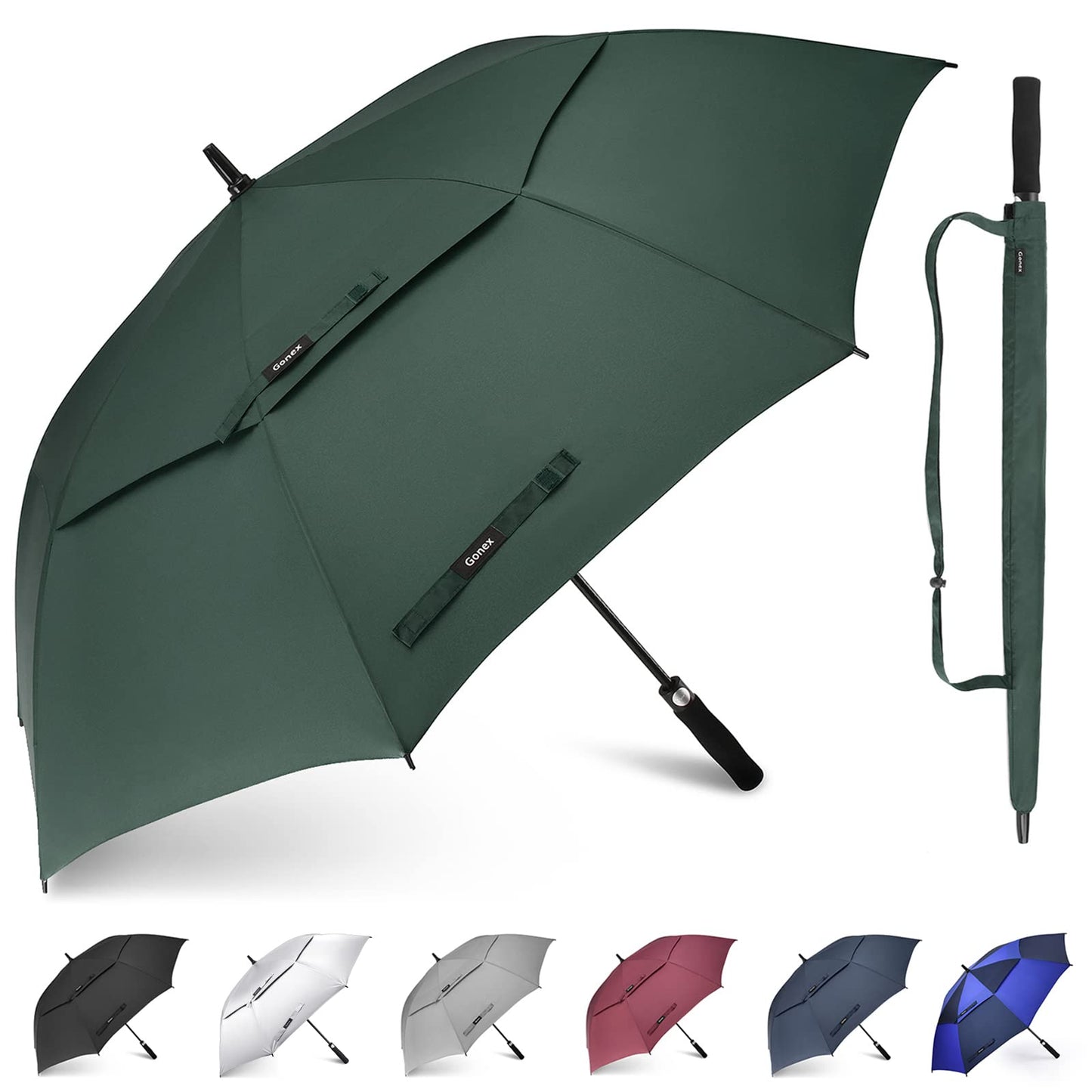 Gonex 54/62/68/72/80 Inch Extra Large Golf Umbrella - Dark Green - 62 inch