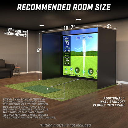 GoSports Golf Simulator Enclosure - Complete Set with Frame and HD Impact Screen Kit - 10 x 8 ft - 