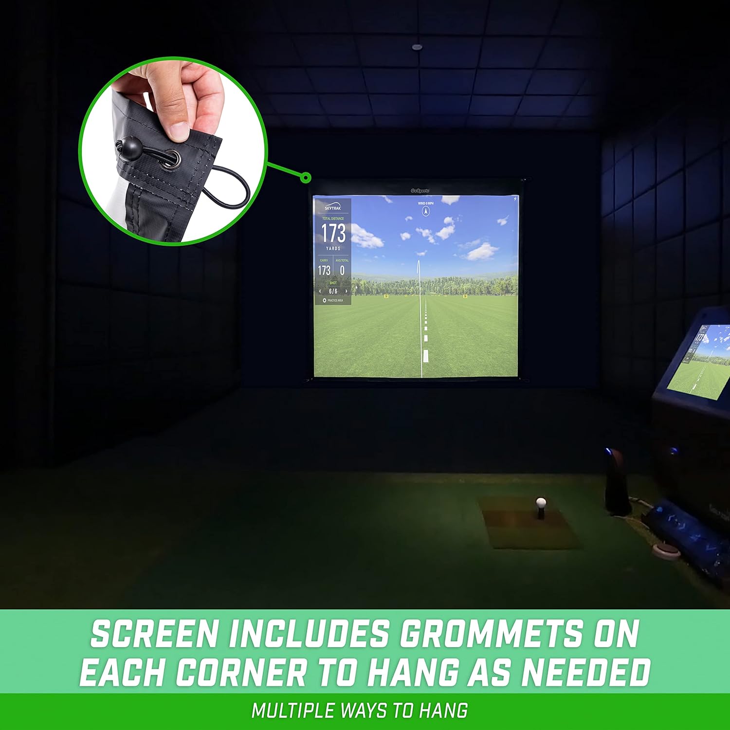 GoSports Golf Simulator Impact Screen - Choose 6.5 ft x 7 ft or 9 ft x 7 ft - 9 ft x 7 ft - 