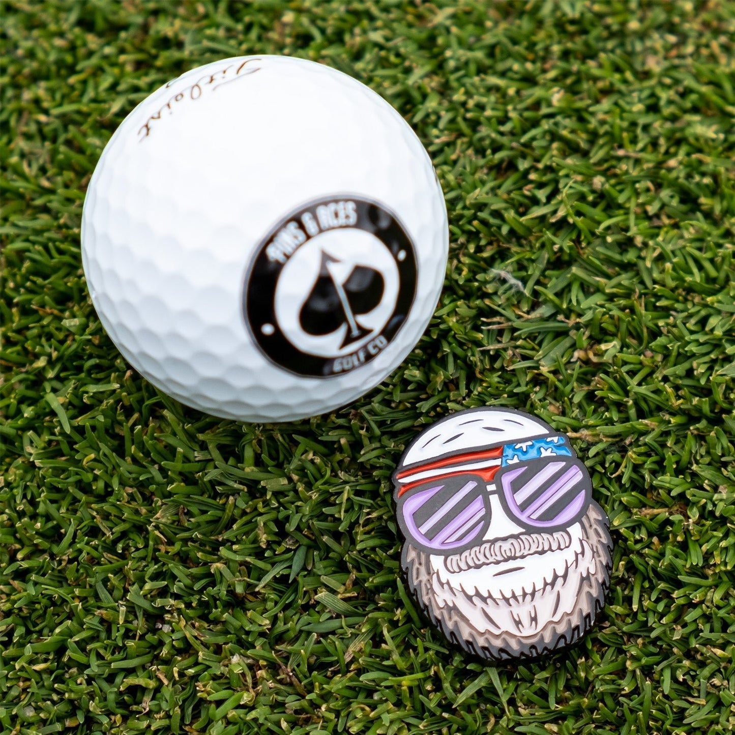 Gus the Degenerate Ball Marker - Pins and Aces