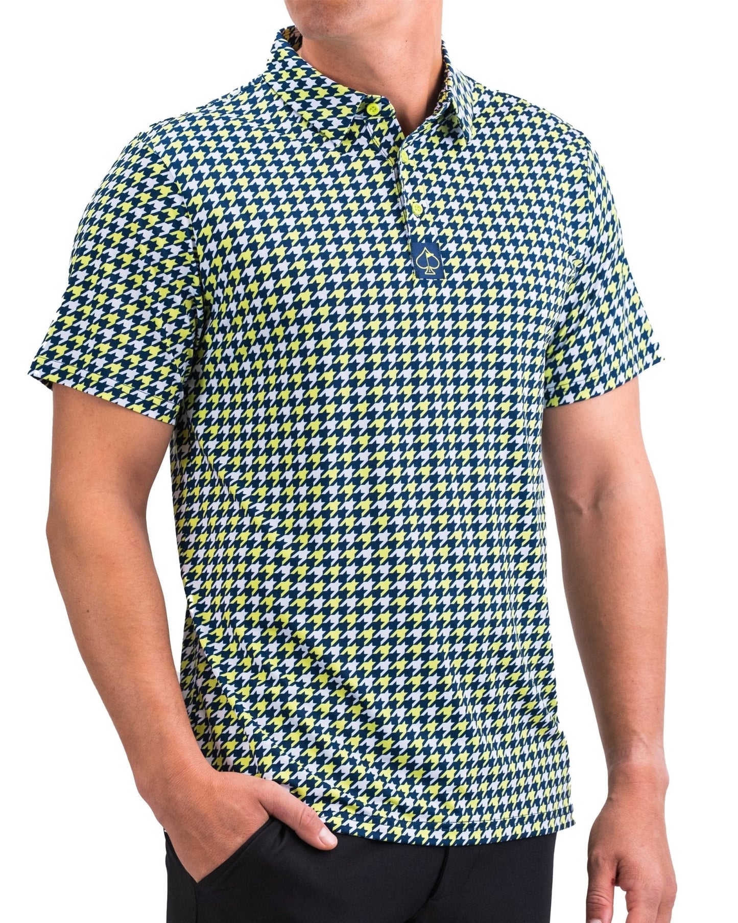 Houndstooth Lime - Pins and Aces