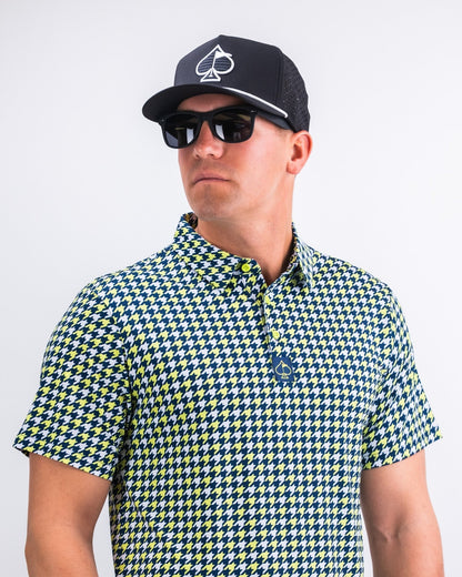 Houndstooth Lime - Pins and Aces