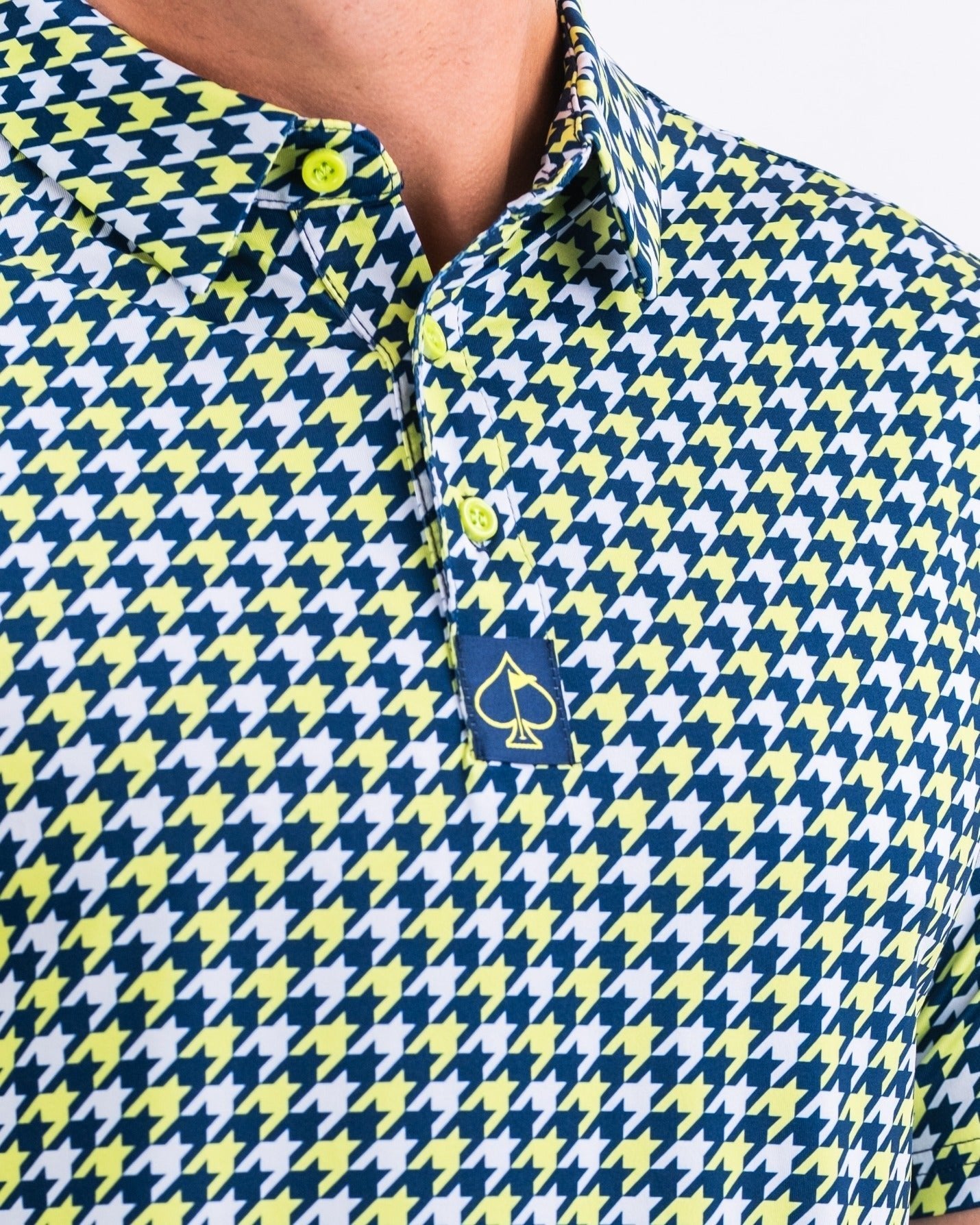 Houndstooth Lime - Pins and Aces
