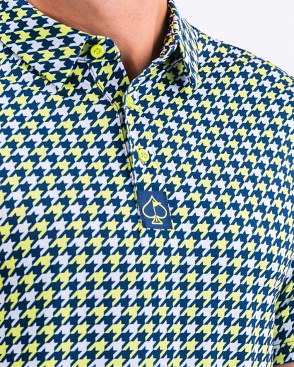 Houndstooth Lime - Pins and Aces