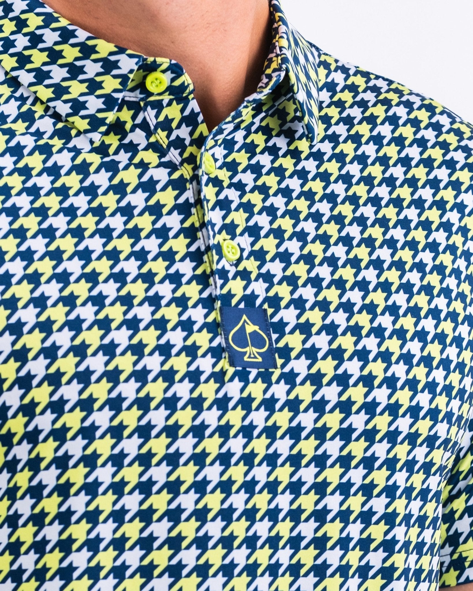 Houndstooth Lime - Pins and Aces