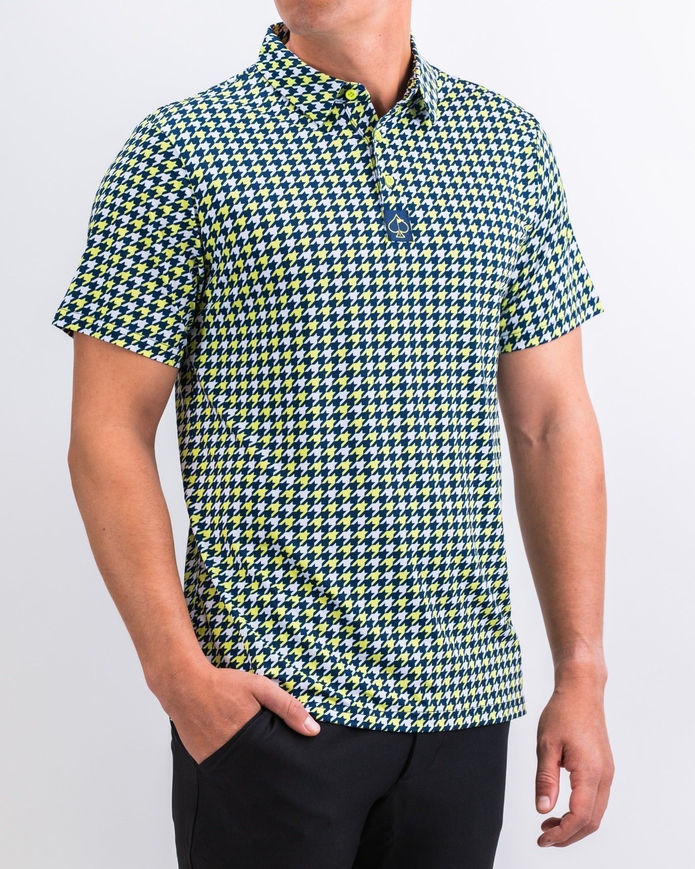 Houndstooth Lime - Pins and Aces