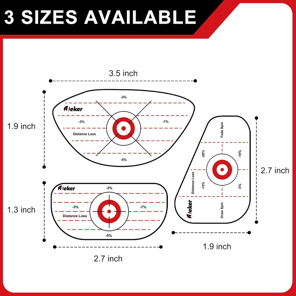 IJEKER Golf Impact Tape - High-Resolution Strike Stickers for Iron, Wood & Fairway Clubs, Non-Residue, Swing Training Aid Impact Labels - Driver 6X20Sheet + Iron 8X15Sheet + Fairway 8X15Sheet (360Pcs) -