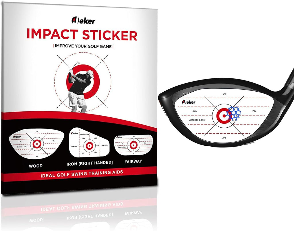 IJEKER Golf Impact Tape - High-Resolution Strike Stickers for Iron, Wood & Fairway Clubs, Non-Residue, Swing Training Aid Impact Labels - Wood Only 6X40Sheet (240Pcs) -