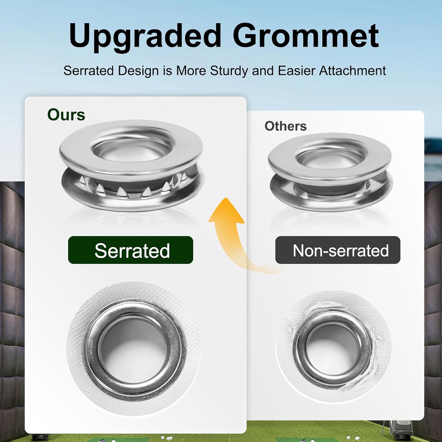 Impact Screen for Golf Training - Indoor/Outdoor, 4mm Thickened, Ultra Clear with Grommet Holes, 8 Sizes - 9.8 ft x 11.5 ft (118'' x 138'') - 