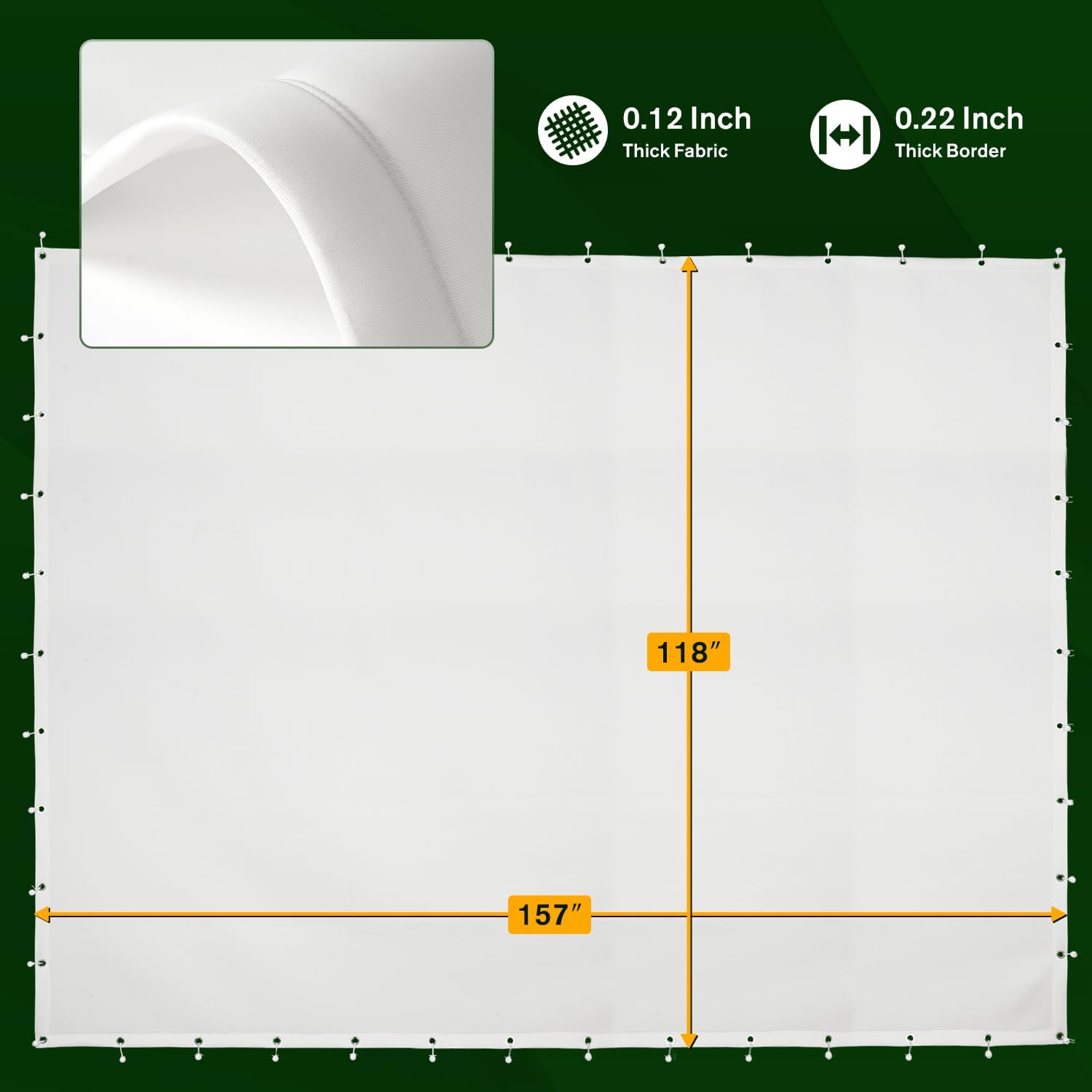 Impact Screen for Golf Training - Indoor/Outdoor, 4mm Thickened, Ultra Clear with Grommet Holes, 8 Sizes - 9.8 ft x 11.5 ft (118'' x 138'') - 