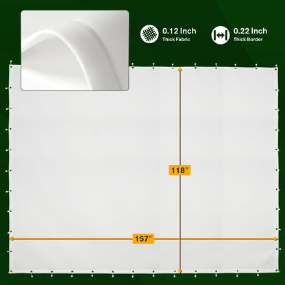 Impact Screen for Golf Training - Indoor/Outdoor, 4mm Thickened, Ultra Clear with Grommet Holes, 8 Sizes - 9.8 ft x 11.5 ft (118'' x 138'') - 