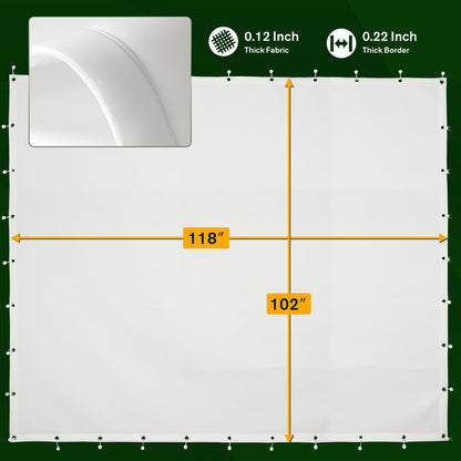 Impact Screen for Golf Training - Indoor/Outdoor, 4mm Thickened, Ultra Clear with Grommet Holes, 8 Sizes - 9.8 ft x 11.5 ft (118'' x 138'') - 