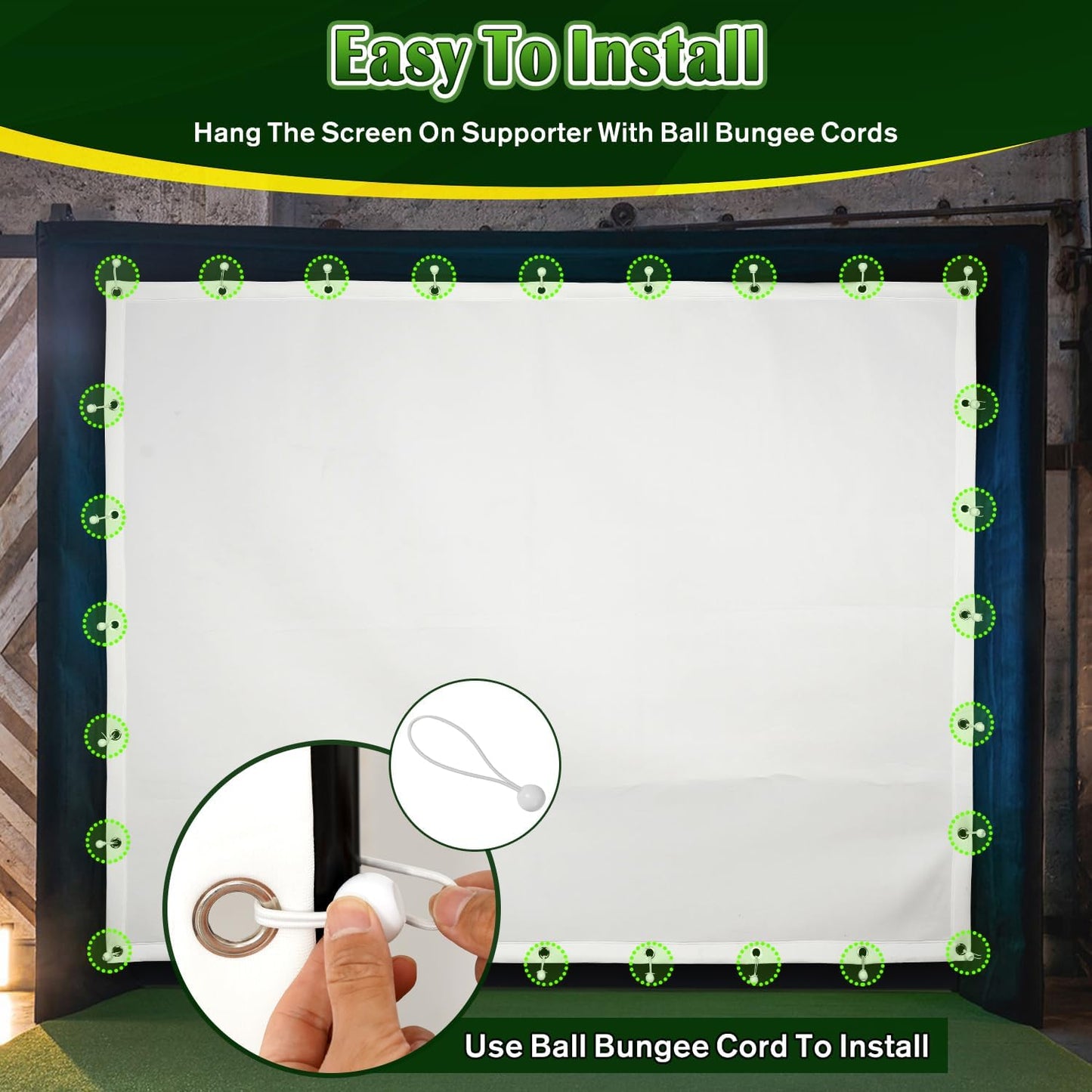 Impact Screen for Golf Training - Indoor/Outdoor, 4mm Thickened, Ultra Clear with Grommet Holes, 8 Sizes - 9.8 ft x 11.5 ft (118'' x 138'') - 