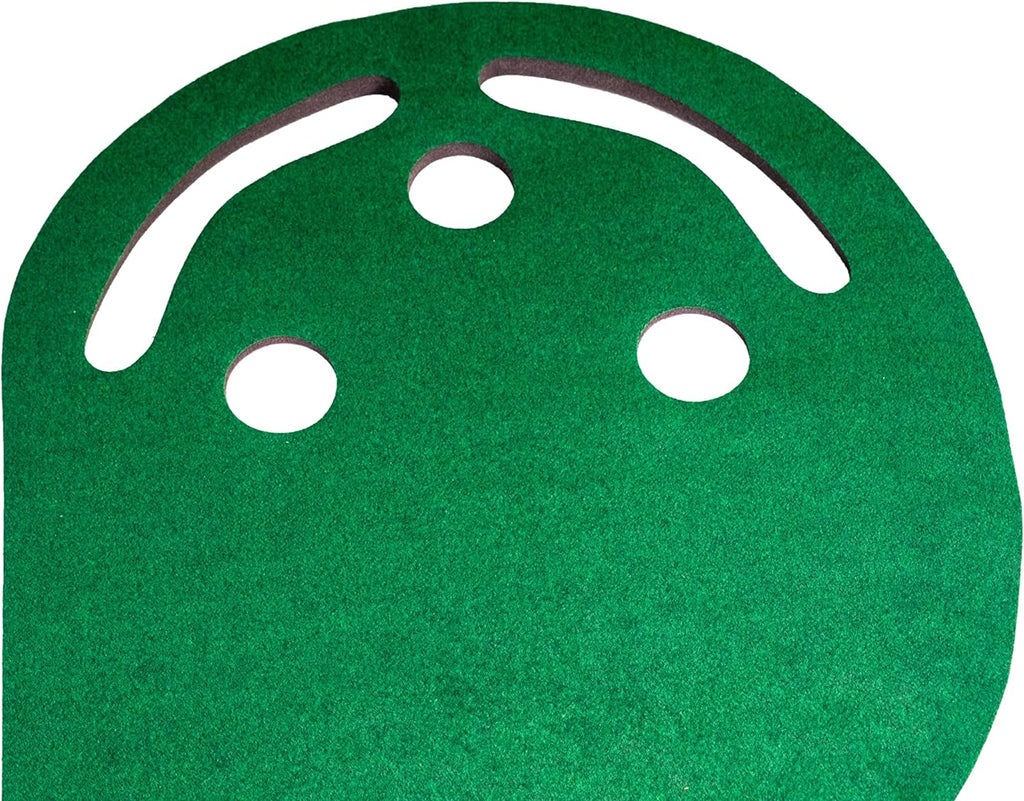 IZZO Golf 3' x 9' 3 - Hole Putting Mat - Green Kidney Shaped 3 Hole Putting mat Training aid to Help Practice Putting - 