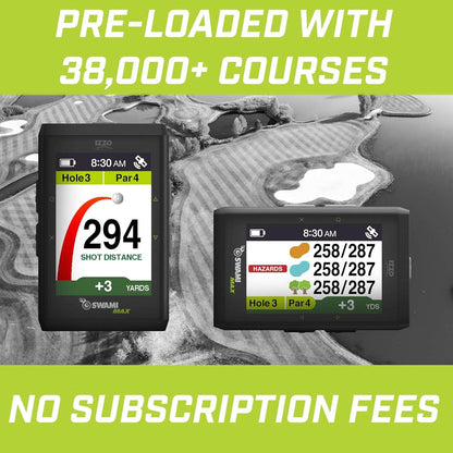 IZZO Golf Swami Max Handheld GPS Unit - Rangefinder Golf GPS with Oversized Large Color Screen - 