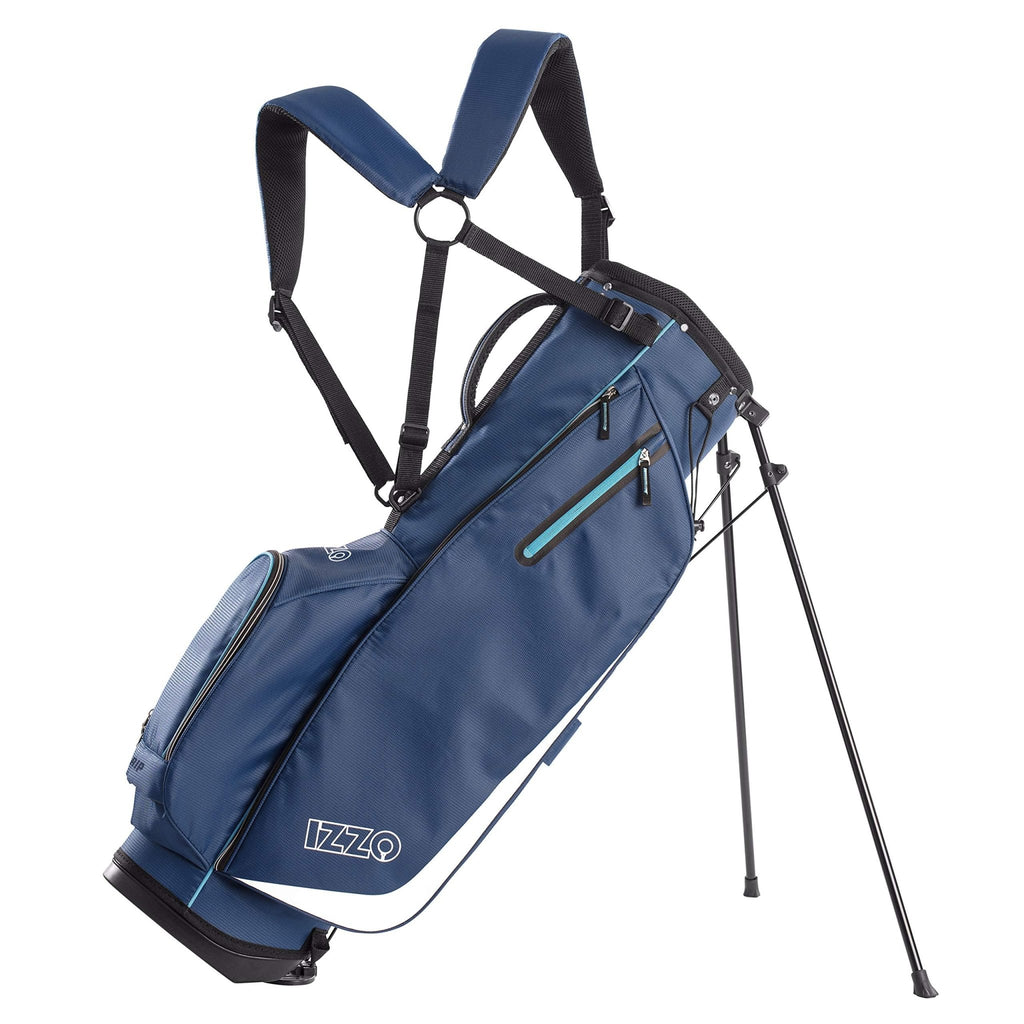 IZZO Golf Ultra - Lite Golf Stand Bag - Navy Blue/Light Blue - 